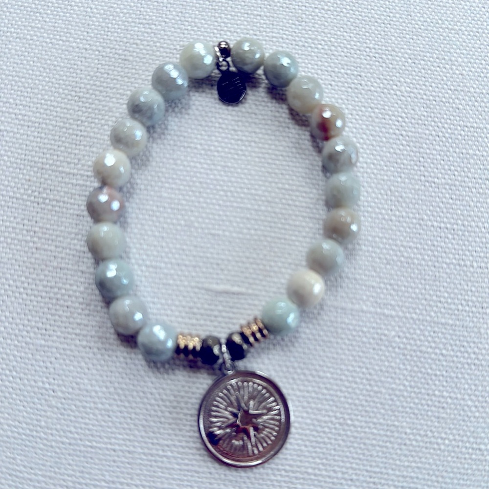 T Jonelle guidance bracelet grey agate hand made